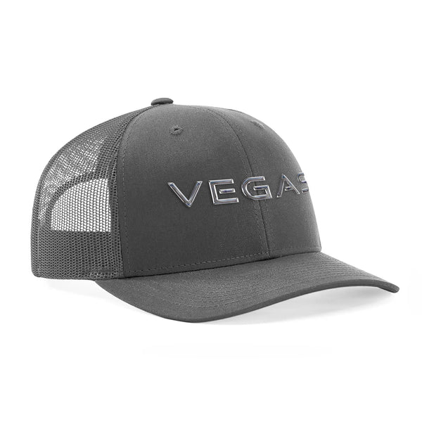 VEGAS Unisex Trucker Hat - CHRM - Charcoal VEGAS®